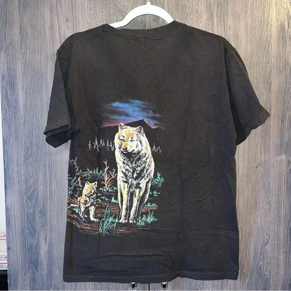 Vintage 90’s Wolf Nature AOP Shirt - Picture 4 of 6